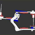 Game And Movie Mechanical Robot Characters With Red Blue White Bracket Stand Base Design