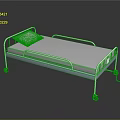 Medical Bed With Metal Frame Mattress Pillow And Wheels For Medical Facility Use