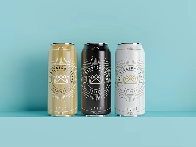 Premium The Bavarian Canned Beverages With Golden Black White Colors And Belgian Dark Lager Flavors 3d model