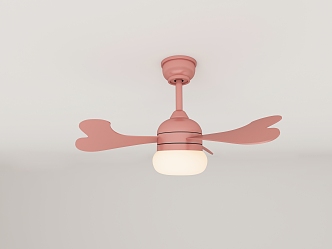 Modern minimalist children's room fan lights 3d model