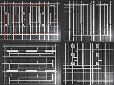 Modern Pipe Ceiling 3d model