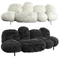 Modern Multiplayer Sofa Casual Sofa Flannel Sofa Plush Sofa 3d model