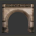 University of Manchester Architectural Arch Building With Red Brick Structure And Historic Design