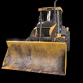 Yellow Backhoe Loader Construction Machinery With Front Bucket And Excavator Arm