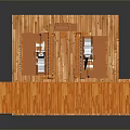 Detailed Wooden Architectural Construction Model With Scaffolding Staircase And Platforms