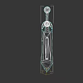 Fantasy Sword With Blue Blade Golden Accents And Intricate Metallic Design