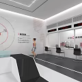 Hi Tech Exhibition Hall With Modern Booth Interactive Screens And Digital Information Displays