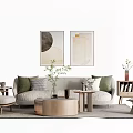 Nordic Sofa Coffee Table Combination Sofa Ornaments 3d model
