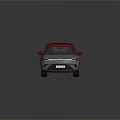 Stylish Modern Gray Car With Red Roof And Red Side Mirrors
