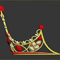 Ornate Household Living Accessory Golden Crown With Red Gemstones Gold Decorations And Reflections