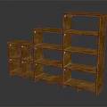 Modern Wooden Bookcase Furniture With Layered Design And Multiple Open Shelves