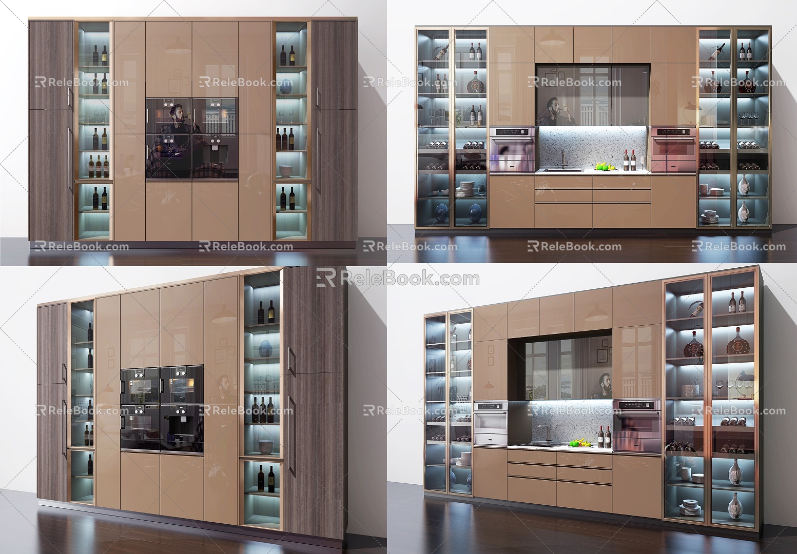 Modern Cabinet Electrical Appliances High Cabinet Water Bar Cabinet 3d model