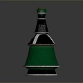 Green And Black Layered Household Decorative Bottle With Wooden Lid And Smooth Base Design