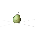 Single Fresh Ripe Organic Pear with Brown Stem Placed on Soft Green Background