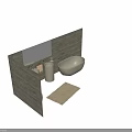 Beige Freestanding Bathtub In Modern Bathroom With Cylindrical Sinks Mirror Towels And Rug