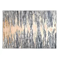Square Area Rug Featuring Abstract Gray Beige Gold Textured Striped Pattern Design 3d model