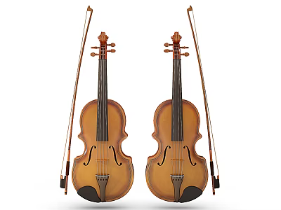 Quality Musical Instruments and Art Supplies Including Two Violins with Bows 3d model