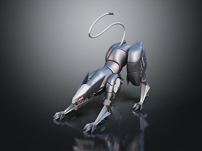 Modern Robot Machine Wolf Mechanical Wolf Mech Wolf 3d model