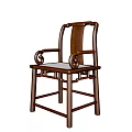 Traditional Chinese Style Wooden Armchairs With Carved Backrest And Armrest Design