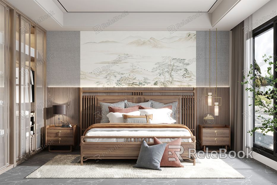 New Chinese bedroom model