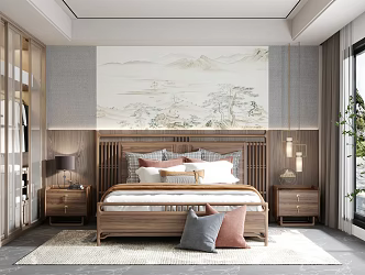 New Chinese bedroom 3d model
