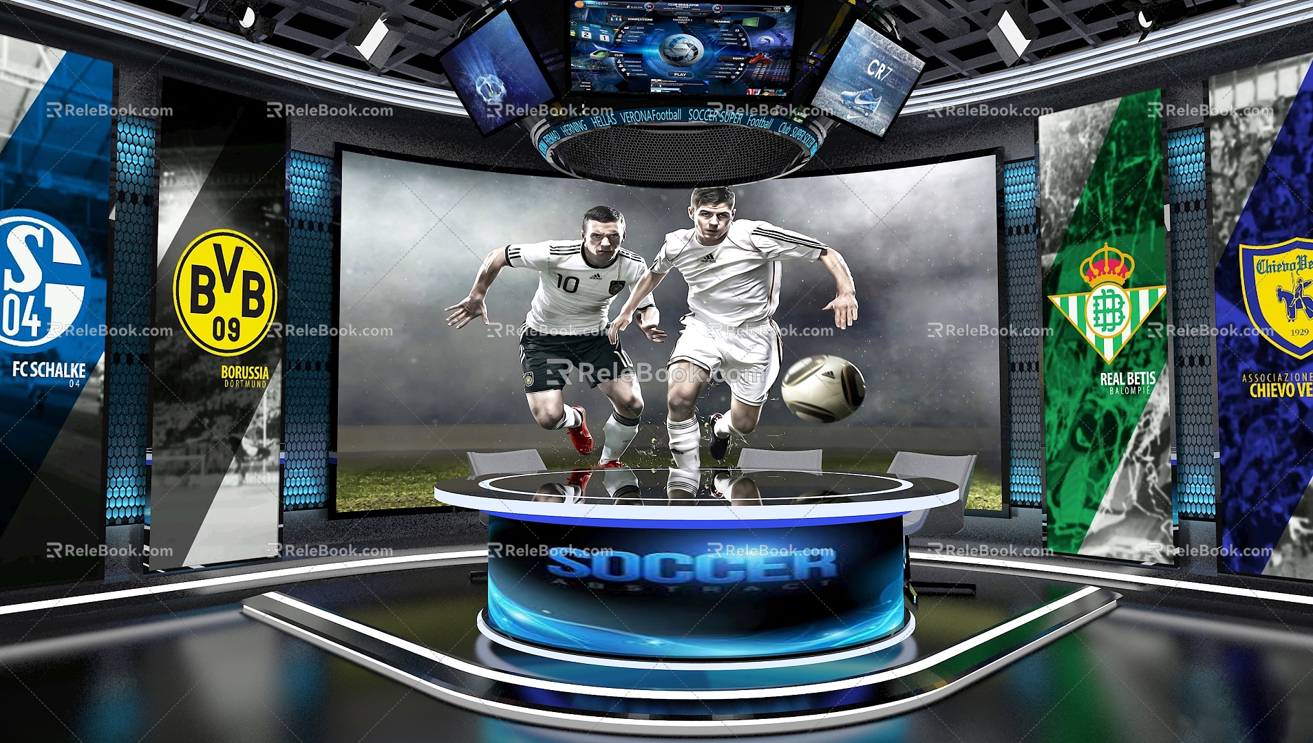 Studio Interview Room Live Football 3d model