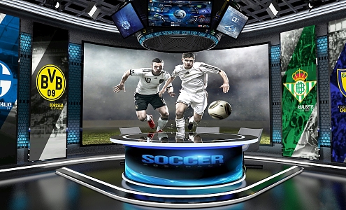 Studio Interview Room Live Football 3d model