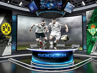 Studio Interview Room Live Football 3d model