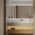 Modern Bathroom Interior Design With Marble Walls Vanity And Glass Shower Enclosure