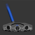Golf Putter With Blue Shaft White Head And Modern Design Details