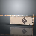 Traditional Bamboo Frame Banner With Diamond Pattern Fabric And Support Structure
