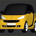 Yellow Small Car With Black Roof And Silver Alloy Wheels Modern Design