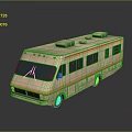 minibus minivan driverless bus school bus van box car 3d model