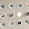 Various Modern Downlights And Spotlights In Different Designs For Ceiling Installation 3d model
