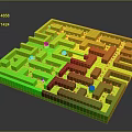 Colorful Balls Moving Through Blue Maze With Yellow Dots And Paths