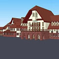 Traditional Detached Villa With Red Brown Roof White Walls And Arched Porch