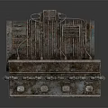 Industrial Machinery Equipment With Rustic Metal Cylinder Pipes And Control Panel