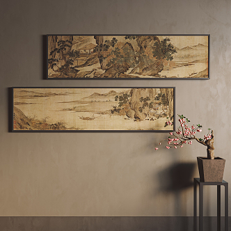 New Chinese Landscape Painting Decorative Painting 3d model