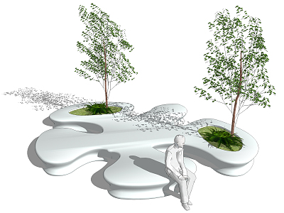 Modern Tree Pool Creative Landscape Tree Pool 3d model