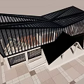 Modern Museum Building Interior With Wooden Flooring Open Space Natural Light And Black Slatted Structures