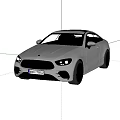 Mercedes Benz Silver Coupe Car Front and Rear View Exterior Design Details