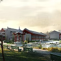 Ancient Architecture Courtyard 3d model