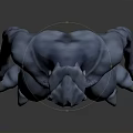 Gray Alien Creature 3D Model With Muscular Body Long Limbs And Standing Pose
