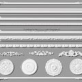 Gypsum Cornice Molding Various Decorative Designs With Ornate Patterns And Circular Rosettes