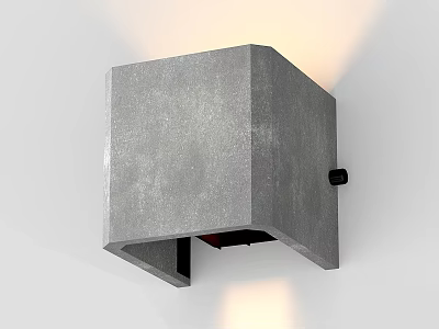 Modern Minimalist Concrete Square Wall Light Mounted Design With Ambient Up Down Lighting 3d model
