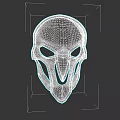 Game Movie Character White Mask With Unique Nose Shape 3D Design Facial Accessory