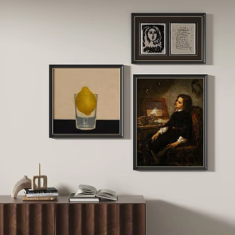 French retro abstract decorative painting 3d model