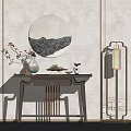 New Chinese-style End View Table Entrance Cabinet 3d model