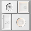 White Ceiling Designs With Different Shapes Square Circular And Decorative Borders 3d model