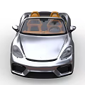 Silver Convertible Sports Car with Yellow Seats and Modern Streamlined Design